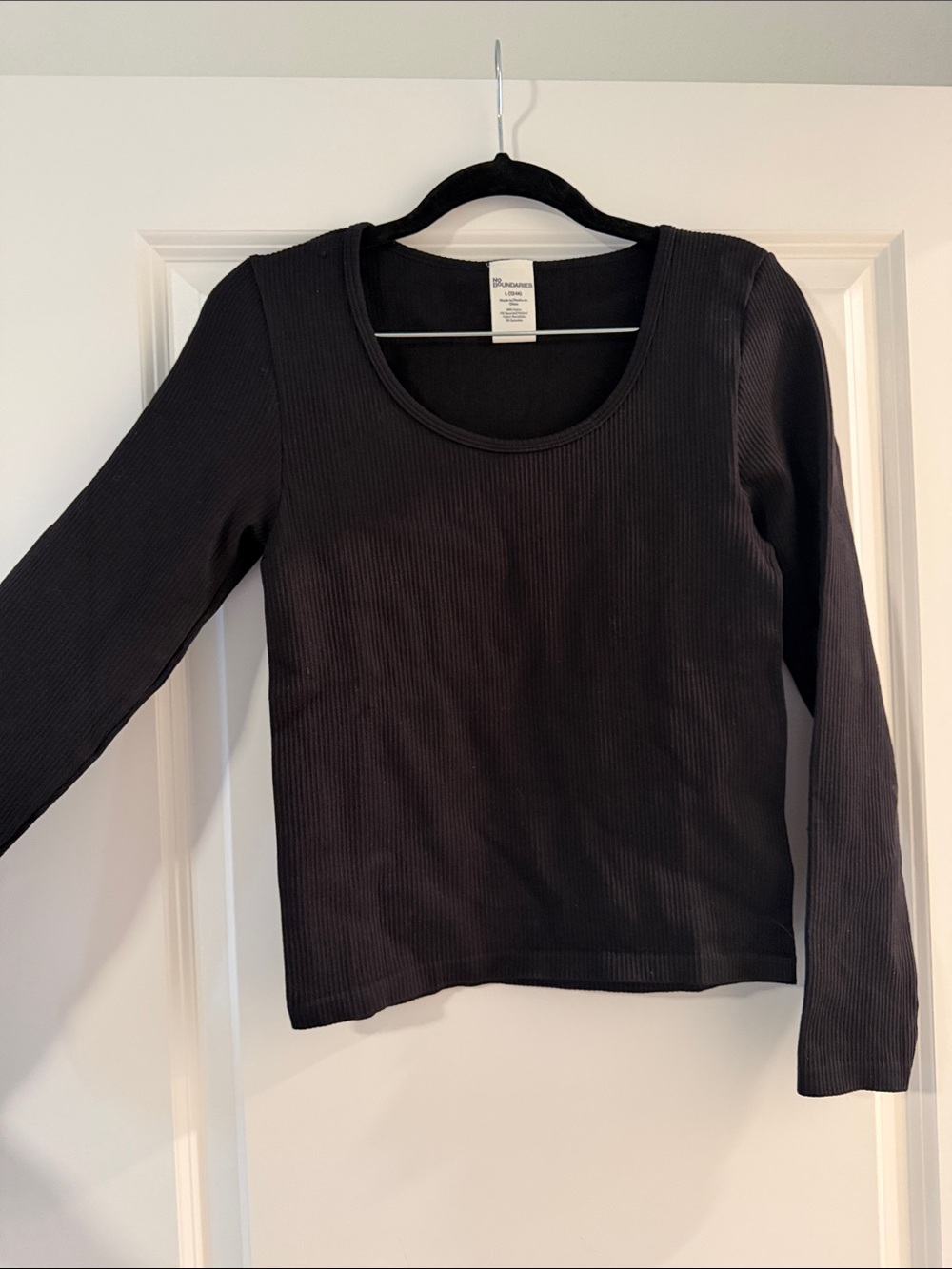 No Boundaries Black Ribbed Long Sleeve Tee